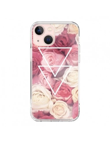 iPhone 13 Mini Case Pink Triangles Flowers - Jonathan Perez