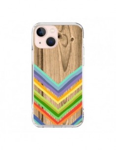 Coque iPhone 13 Mini Tribal Azteque Bois Wood - Jonathan...