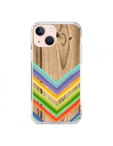 Coque iPhone 13 Mini Tribal Azteque Bois Wood - Jonathan Perez