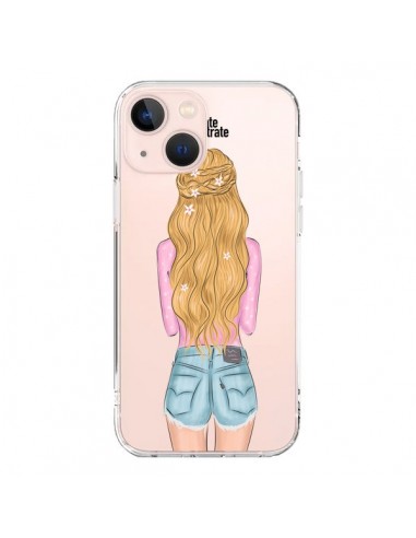 Coque iPhone 13 Mini Blonde Don't Care Transparente - kateillustrate