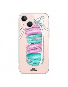 iPhone 13 Mini Case Macarons Pink Mint Clear -...