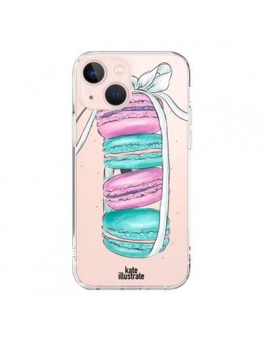 Coque iPhone 13 Mini Macarons Pink Mint Rose Transparente - kateillustrate