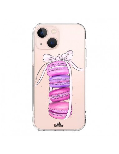 iPhone 13 Mini Case Macarons Pink Purple Clear - kateillustrate