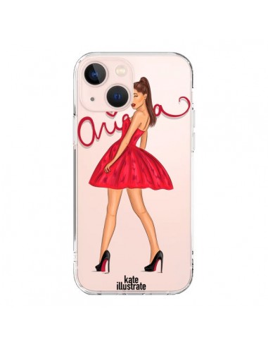 Coque iPhone 13 Mini Ariana Grande Chanteuse Singer Transparente - kateillustrate