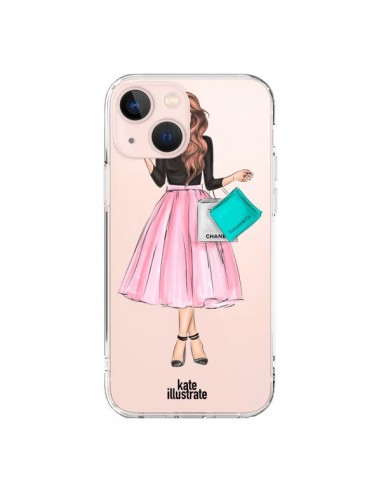 Coque iPhone 13 Mini Shopping Time Transparente - kateillustrate