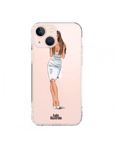 Coque iPhone 13 Mini Ice Queen Ariana Grande Chanteuse Singer Transparente - kateillustrate