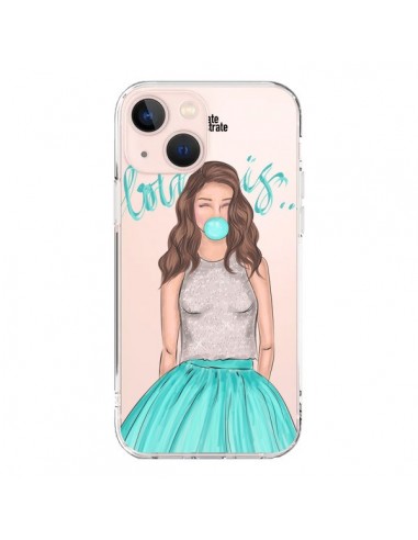 Coque iPhone 13 Mini Bubble Girls Tiffany Bleu Transparente - kateillustrate