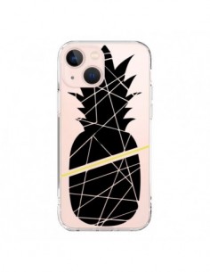 Cover iPhone 13 Mini Ananas Nero Trasparente - Koura-Rosy...