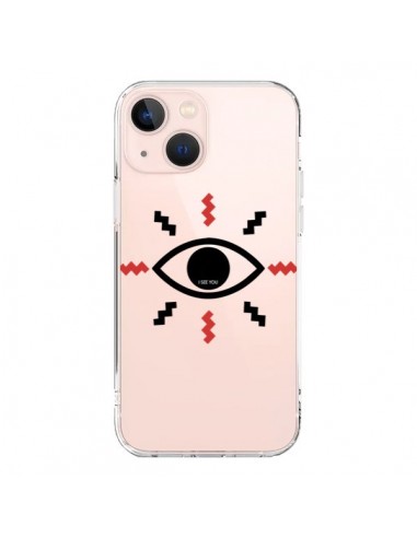 Cover iPhone 13 Mini Eye I See You Occhio Trasparente - Koura-Rosy Kane