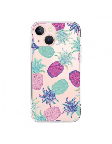 Cover iPhone 13 Mini Ananas Frutta Estate Trasparente - Lisa Argyropoulos