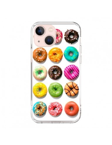 Coque iPhone 13 Mini Donuts Multicolore Chocolat Vanille - Laetitia