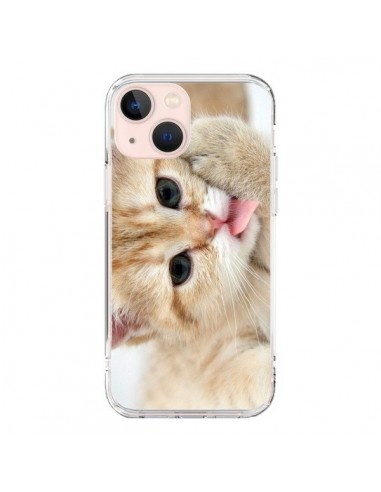 Coque iPhone 13 Mini Chat Cat Tongue - Laetitia
