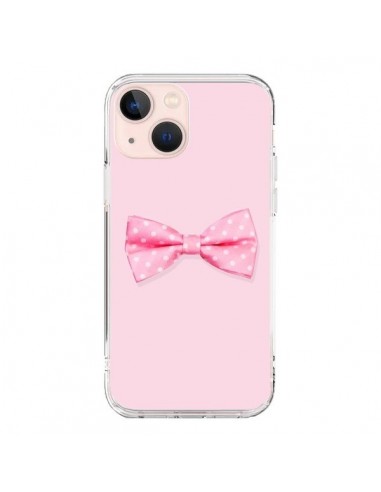 Coque iPhone 13 Mini Noeud Papillon Rose Girly Bow Tie - Laetitia