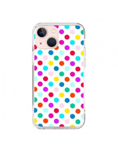 Coque iPhone 13 Mini Pois Multicolores - Laetitia