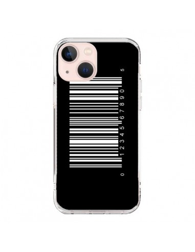 Coque iPhone 13 Mini Code Barres Blanc - Laetitia