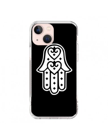 Coque iPhone 13 Mini Main de Fatma Oeil Noir - Laetitia