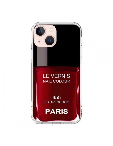 Coque iPhone 13 Mini Vernis Paris Lotus Rouge - Laetitia
