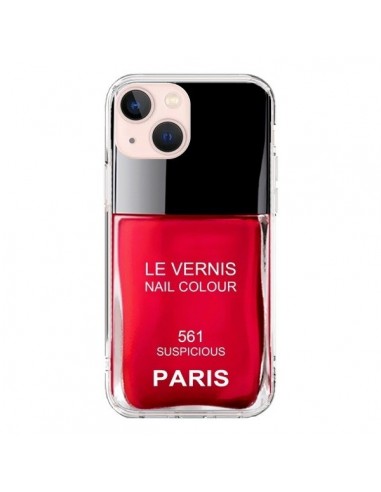 Coque iPhone 13 Mini Vernis Paris Suspicious Rouge - Laetitia
