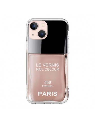 Coque iPhone 13 Mini Vernis Paris Frenzy Beige - Laetitia