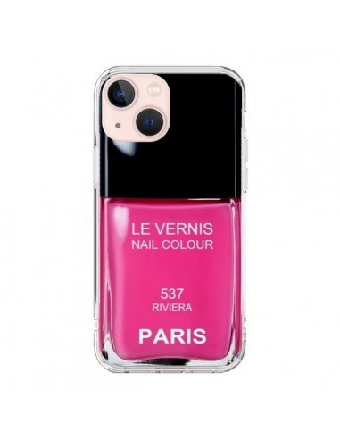 Coque iPhone 13 Mini Vernis Paris Riviera Rose - Laetitia