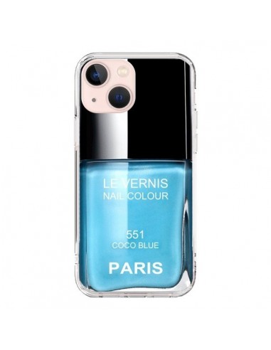 Coque iPhone 13 Mini Vernis Paris Coco Blue Bleu - Laetitia