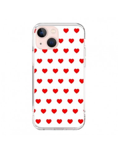 iPhone 13 Mini Case Heart Red sfondo White - Laetitia