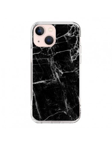 Coque iPhone 13 Mini Marbre Marble Noir Black - Laetitia