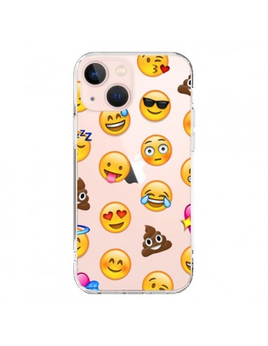 Coque iPhone 13 Mini Emoticone Emoji Transparente - Laetitia