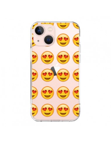 Coque iPhone 13 Mini Love Amoureux Smiley Emoticone Emoji Transparente - Laetitia