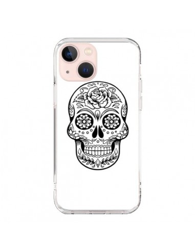 Coque iPhone 13 Mini Tête de Mort Mexicaine Noir - Laetitia