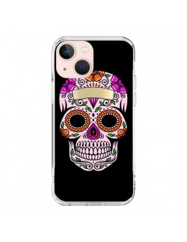 Coque iPhone 13 Mini Tête de Mort Mexicaine Multicolore - Laetitia