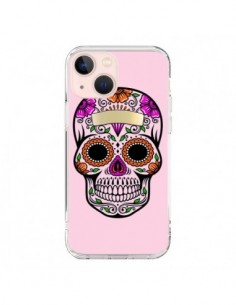 Cover iPhone 13 Mini Teschio Messicano Rosa Multicolore -...