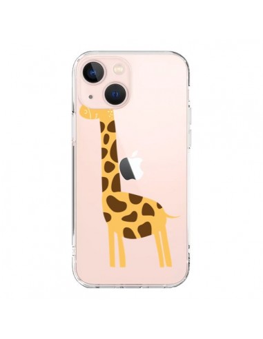 Cover iPhone 13 Mini Giraffa Animale Savana Trasparente - Petit Griffin