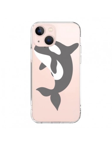 Coque iPhone 13 Mini Orque Orca Ocean Transparente - Petit Griffin