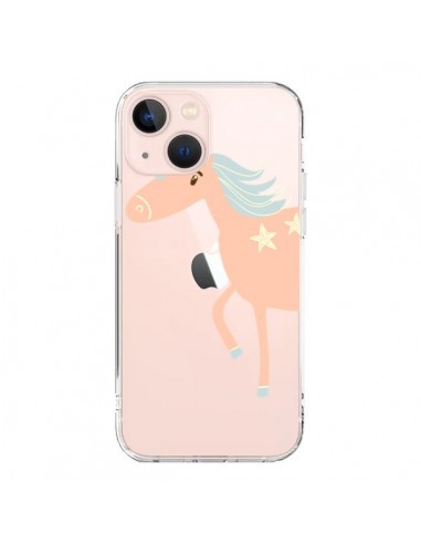 Cover iPhone 13 Mini Unicorno Rosa Trasparente - Petit Griffin