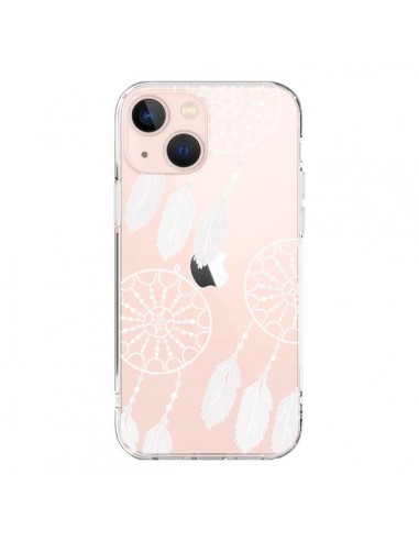 Coque iPhone 13 Mini Attrape Rêves Blanc Dreamcatcher Triple Transparente - Petit Griffin