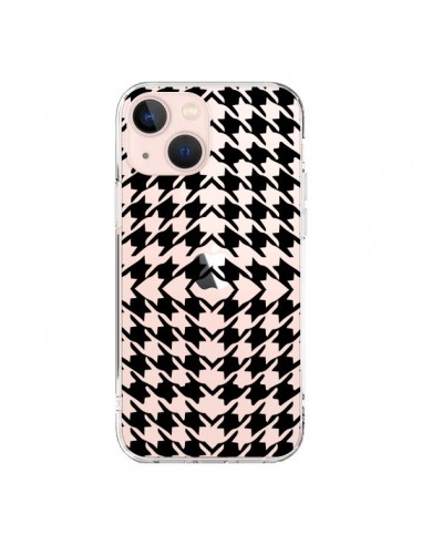 Coque iPhone 13 Mini Vichy Carre Noir Transparente - Petit Griffin