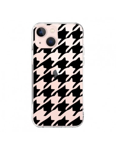 Cover iPhone 13 Mini Vichy Gros Carre Nero Trasparente - Petit Griffin