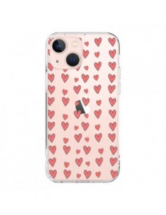 Coque iPhone 13 Mini Coeurs Heart Love Amour Rouge...