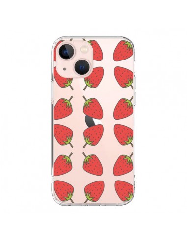Coque iPhone 13 Mini Fraise Fruit Strawberry Transparente - Petit Griffin