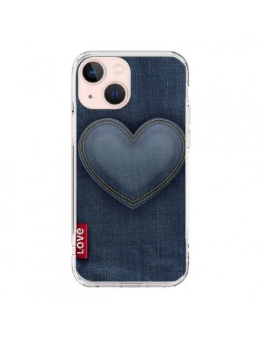 Coque iPhone 13 Mini Love Coeur en Jean - Lassana
