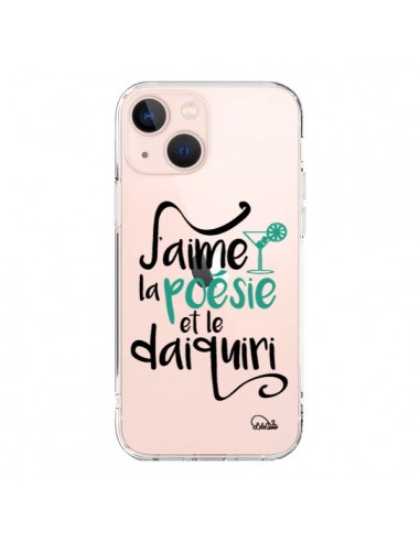 Coque iPhone 13 Mini J'aime la poésie et le daiquiri Transparente - Lolo Santo