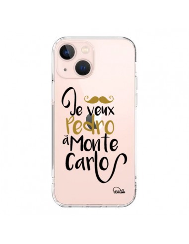 Cover iPhone 13 Mini Je veux Pedro à Monte Carlo Trasparente - Lolo Santo