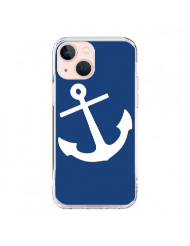 Coque iPhone 13 Mini Ancre Navire Navy Blue Anchor - Mary Nesrala