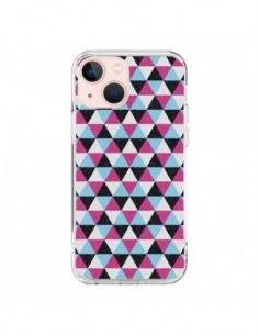 Cover iPhone 13 Mini Triangolo Azteco Rosa Blu Grigio -...