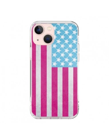 Coque iPhone 13 Mini Drapeau USA Vintage - Mary Nesrala