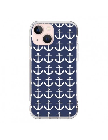 Coque iPhone 13 Mini Ancre Marin Bleu Anchors Navy - Mary Nesrala