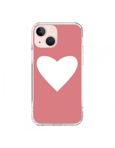 Coque iPhone 13 Mini Coeur Corail - Mary Nesrala