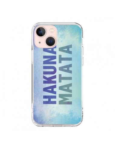 Coque iPhone 13 Mini Hakuna Matata Roi Lion Bleu - Mary Nesrala