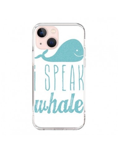 Cover iPhone 13 Mini I Speak Whale Balena Blu - Mary Nesrala